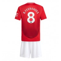 Maglie da calcio Manchester United Bruno Fernandes #8 Prima Maglia Bambino 2024-25 Manica Corta (+ Pantaloni corti)